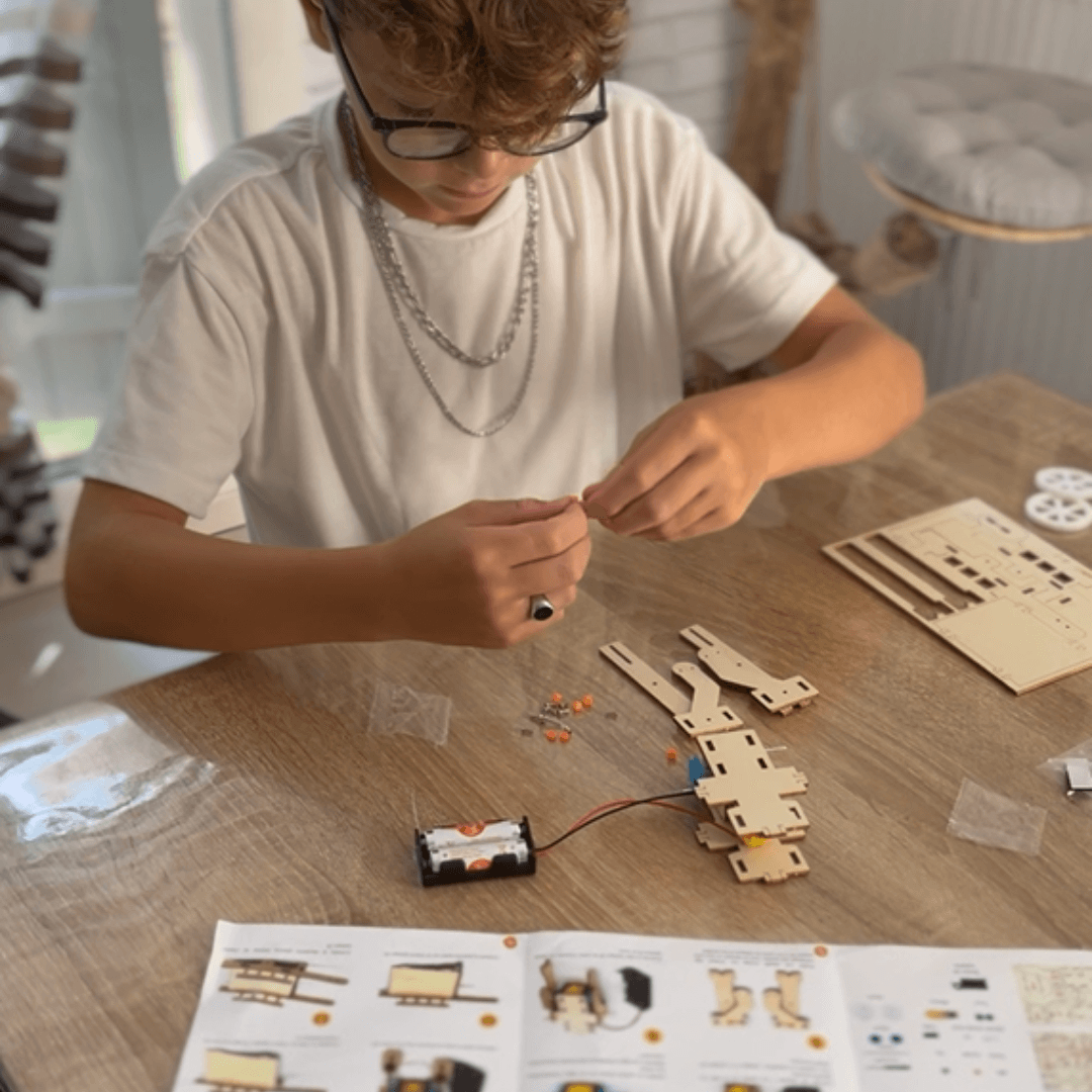 RoboPromeneur: The robot that walks like crazy - STEM wooden assembly kit