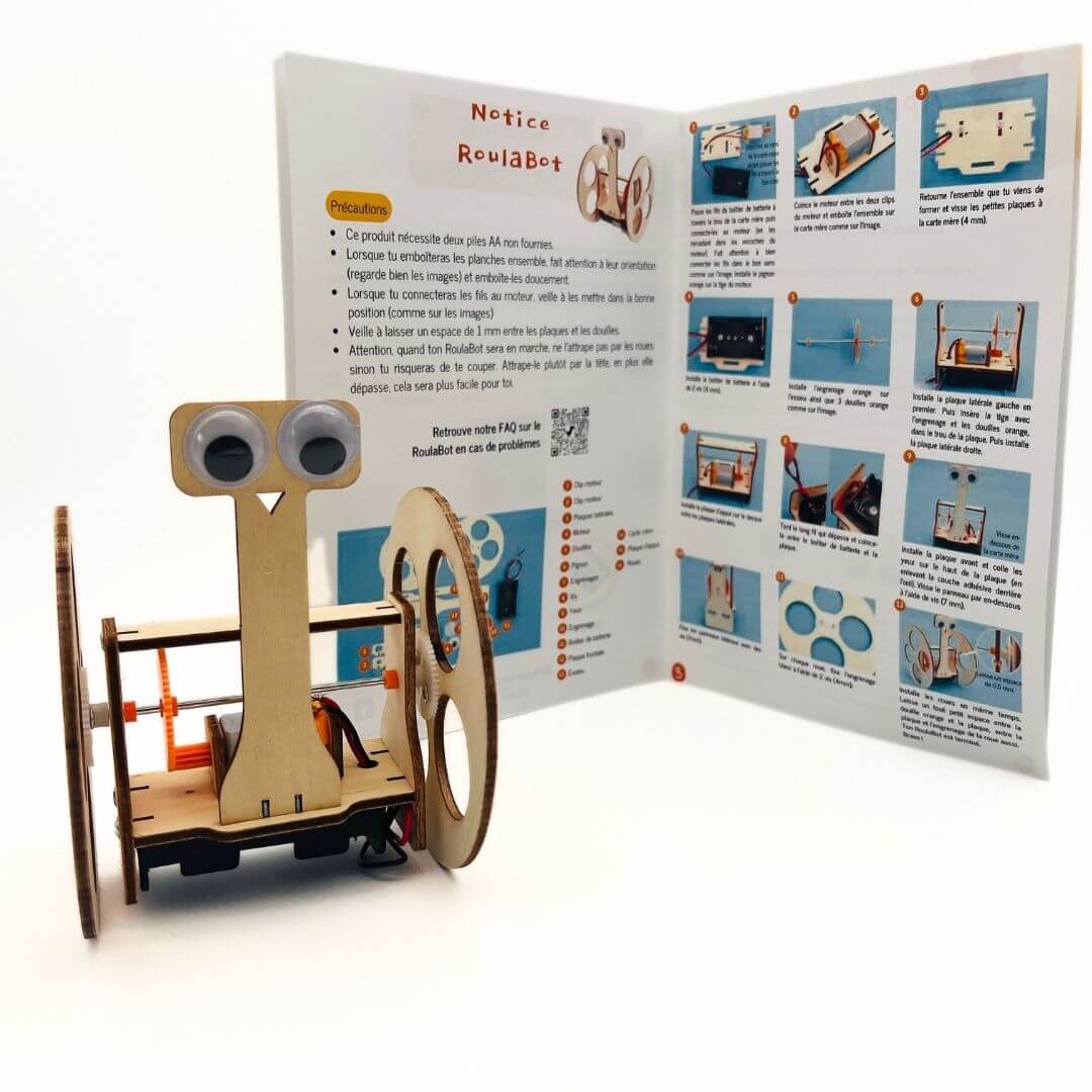RoulaBot : L'escargot qui met le turbo ! - Kit d'assemblage en bois STEM