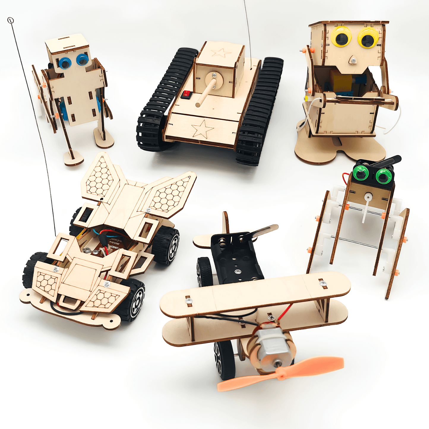 Pack of 6 Bots - Wooden STEM Assembly Kit