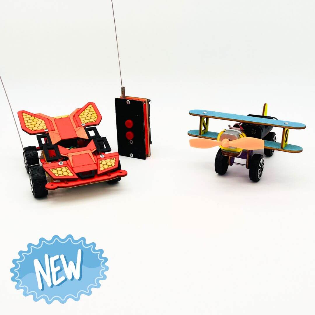 AirplaneBot & CarBot - Kit d'assemblage Puzzle 3D en bois STEM