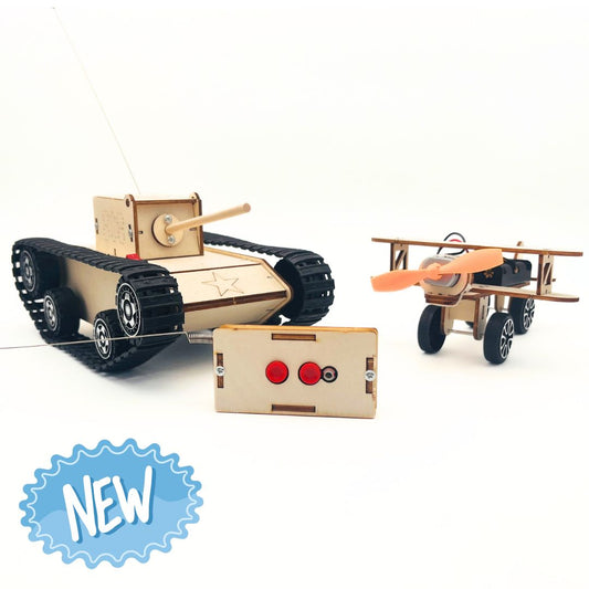 AirplaneBot & CharBot - Kit d'assemblage Puzzle 3D en bois STEM